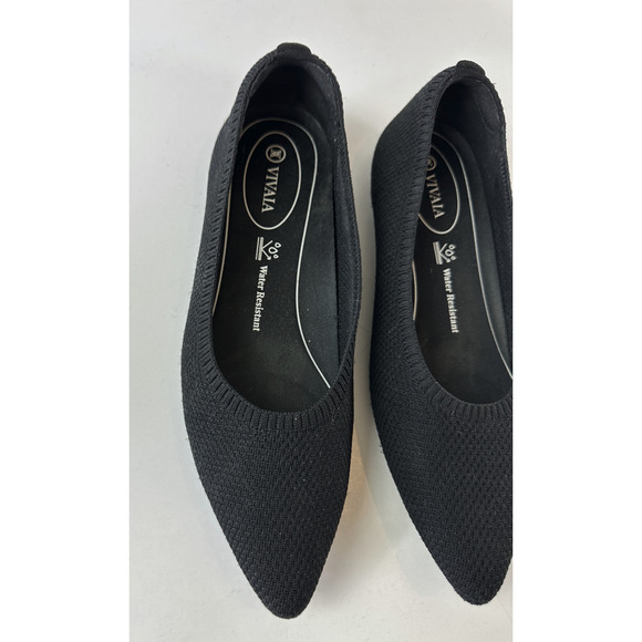 VIVAIA Aria Knit Pointed Toe Water Repellent Ballet Flats Black Size EU 40 US 9 - Picture 3 of 14